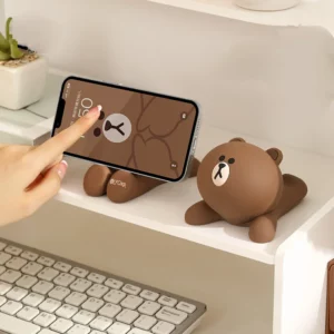 Kawaii Line Friends Mobile Phone Holder Cartoon Brown Doll Tablet Stand Gift Cute Cony Lazy Bracket Girl Desktop Ornaments - Image 3