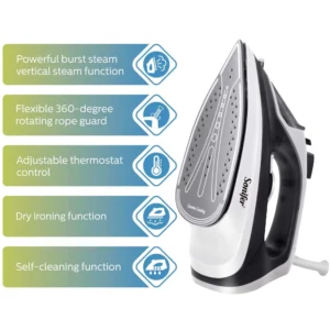 Sonifer Electric Steamer Iron SF-9080 .Dry ironing function .Nebulizer steam function .Powerful burst steam vertical steam funct - Image 2