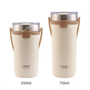 Tyeso Stainless Steel Coffee Mug with Straw Insulated Vacuum Flask Tumbler Double-Walled Thermos Bottle for Hot Cold Beverages - Image 6