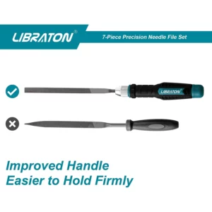 Libraton 6Pcs Needle File Set Interchangeable, Small Files, Mini Files, Wood Files, Metal Files Set, Steel Files with Handle - Image 3