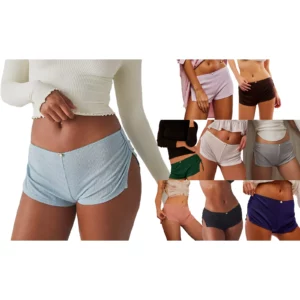Women Pajama Shorts Soft Comfy Side Split Ruched Elastic Lounge Pants Stretch Sleep Pj Bottoms Sleepwear - Image 4