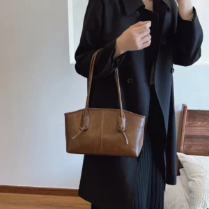 Solid Color PU Leather Tote Bags for Women 2025 Fashion Female Shoulder Bag High-quality Purses and Handbags Designer Sac A Main - Image 2