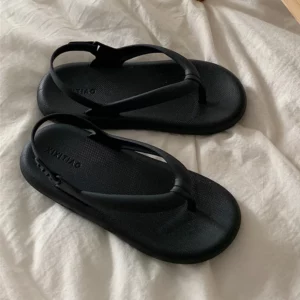Women's Sandals Summer Solid Color Platform Cozy Herringbone Slippers Outdoor Beach Slippers Waterproof Sandals ladies Shoes - Image 4