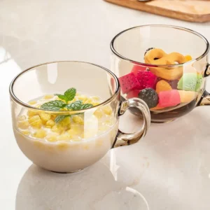 Amber Heat-resistant Transparent Glass Breakfast Oat Cup Large Capacity Water Cup High Appearance Cup Household Coffee Cups - Image 3