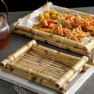 Japanese Bamboo Dessert Plate Southeast Asian Characteristic Tableware Roast Roast Squab Plate Hot Pot Creative Snack Plate - Image 4