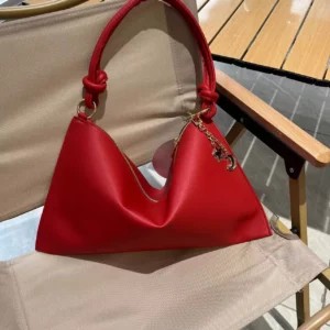 Retro Red PU Envelope Package 2024 New Ladies Elegant Simple Zipper Shoulder Bag Large Capacity Fashionable High Street Handbag - Image 1