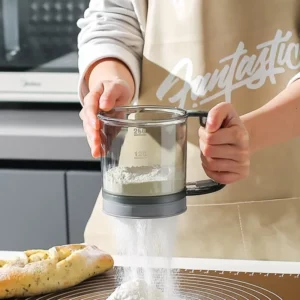 Plastic Flour Sifter for Baking, Powder Sugar Shaker with Hand Press Design, Fine Mesh Flour Sifter Sieve Kitchen Baking Tool - Image 3