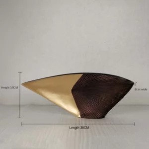 Nordic Fan-shaped Resin Vase Model Room, Soft Decoration, Hotel Home, Living Room, Simulated Floral Tabletop Decoration - Image 6