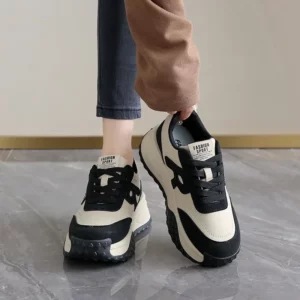 Ladies Fashionable Vulcanized Shoes Front Lacing Shallow Mouth Thick Sole Women's Sports Shoes Four Seasons Versatile Leisure - Image 5