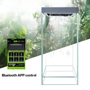 DIY landscape Glass Fishbowl Fish tank to simulate falling rain APP Bluetooth connection control Small Pet Fish Tank - Image 2