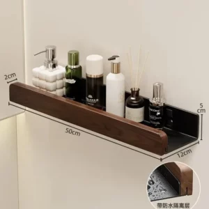 Walnut bathroom toilet shelf no punch toilet sink restroom wall storage towel racks - Image 5