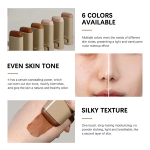 6Color Tinted Foundation Cream Stick Waterproof Lasting Oil-control Cover Acne Makeup Smooth Moisturize Concealer Serum Balm - Image 4