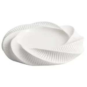 Threaded pattern double-layer plate, high-end creative hotel specialty tableware, dessert artistic conception dishes - Image 5