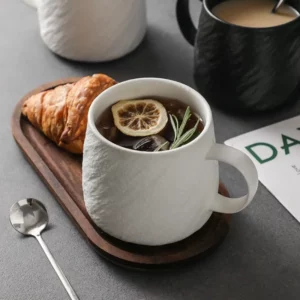 Simple Stone Texture Ceramic Coffee Cup 550ml Large Capacity Tea Cup Home Dessert Bread Milk Mug Office Mug Gift Home Decoration - Image 2