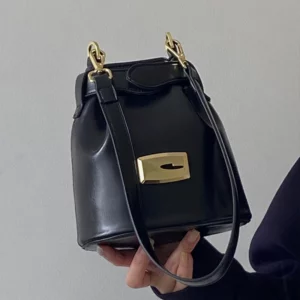 Fashion Design Women's Bucket Shoulder Bag Pu Leather Ladies Small Messenger Bags Small Purse Handbags Female Crossbody Bag - Image 1