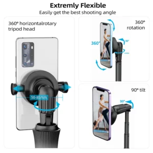 2025 Magnetic Selfie Stick Phone Tripod w Remote Extend Cell Phone Tripod Stand For MagSafe iPhone 15 14 13 12 XIAOMI SAMSUNG - Image 4