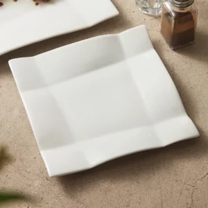 Dehua ceramic hammer pattern western food plate household dish steak plate high-end tableware square plate dessert - Image 2