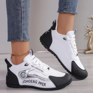 2024 Women with Waterproof Anti Slip Lace Up Shoes Trendy Trend Versatile Autumn Women Walking Outdoor Sneakers Zapatos De Mujer - Image 1