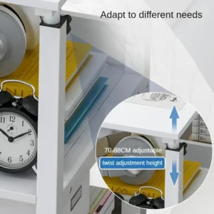 Movable Lift Bedside Table Foldable Laptop Table for Bed Multi-layer Storage Desk Sample Study Desk Versatile Workstation Desk - Image 3