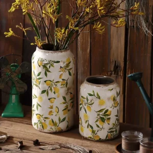 Retro Ceramic Large Vase Lemon Texture Ice Cracked Old Decorative Vase Hydroponic Flower Arrangement Supplies for Home Garden - Image 4