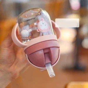 250ml baby feeding cup, children learn to feed, drinking bottle, training cup with straw, leak-proof and choking-proof baby cup - Image 2