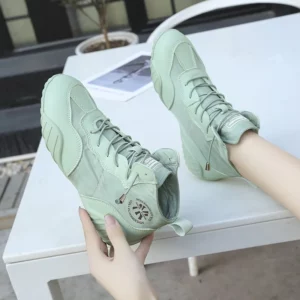 Women's Canvas Shoes 2024 New Fashion White High Top Casual Shoes Comfortable Flat bottom Lace Up Ladies Sneakers Tenis De Mujer - Image 3