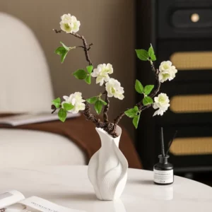 18cm Nordic Ceramic Vase Abstract Grass Dried Real Flower Living Dinning Room Cabinet Office Desktop Decoration Gift - Image 5