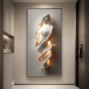 Minimally Abstract Entrance Decoration Painting High-end Relief Feeling Hanging Painting Room Decoration Wall Lamp Led Light - Image 8