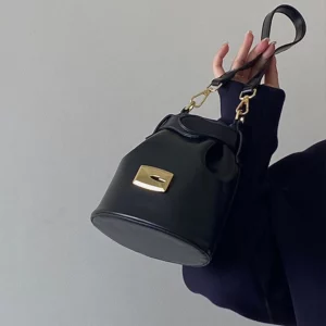 Fashion Design Women's Bucket Shoulder Bag Pu Leather Ladies Small Messenger Bags Small Purse Handbags Female Crossbody Bag - Image 6