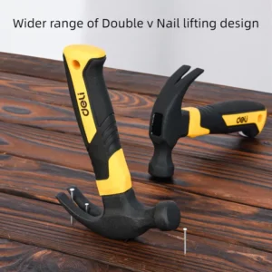 Deli Mini Claw Hammer Short/Long Handle Double Nail High Carbon Steel Household Durable Anti Slip Industrial Grade Hand Tool - Image 6