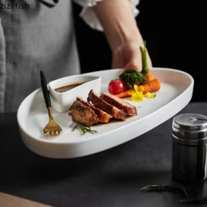 Ceramic Dinner Plate Restaurant Steak Plates Pasta Plates Vegetable Salad Plates Dessert Dish Household Solid Color Tableware - Image 4