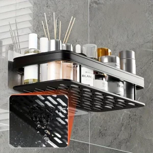Punch-free Wall Mounted Bathroom Storage Organizer Shelf Shampoo Makeup Storage Rack For Kitchen Bathroom Accessories - Image 3