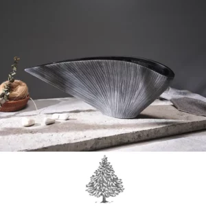 Nordic Fan-shaped Resin Vase Model Room, Soft Decoration, Hotel Home, Living Room, Simulated Floral Tabletop Decoration - Image 4