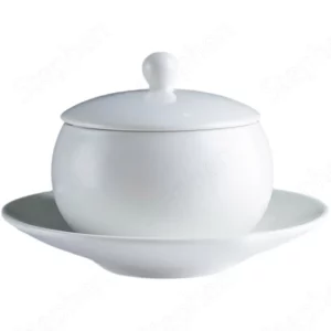 Creative Matte White Ceramic Bowl with Lid Modern Restaurant Hotel Dessert Bird's Nest Shark Fin Dim Sum Steaming Bowl Tableware - Image 5