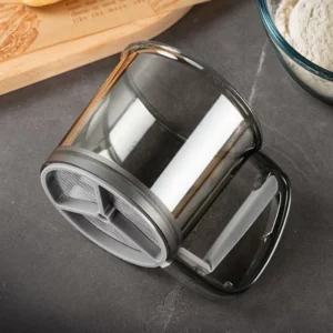 Plastic Flour Sifter for Baking, Powder Sugar Shaker with Hand Press Design, Fine Mesh Flour Sifter Sieve Kitchen Baking Tool - Image 4