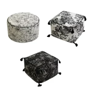 Retro Sitting Pier Chinese Style Loose Tail Sunflower Jacquard Low Stool Tatami Lazy Sofa Living Room Cushion Cozy Footrest - Image 5