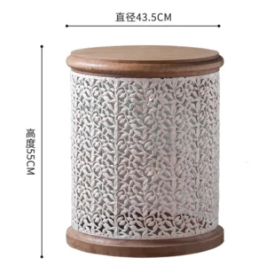 Modern Round Coffee Table Solid Wood Retro Low Table Home Furniture Modern Minimalist Designer Living Room Sofa Side Table - Image 6