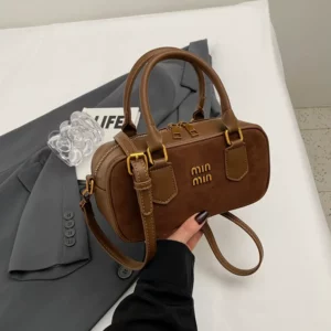 Texture Matte Frosted Bowling Bags Small Square Bag Women's Handbags Purses New Luxury Shoulder Crossbody Bags Mini Boston Packs - Image 5