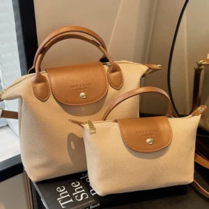 Fashion Commuting bag for women 2025 New Casual Canvas Crossbody Bag Small Handbag and Purse Ladies Hand-held Dumpling Bag - Image 1