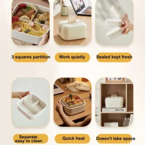 1.2L Water-free Electric Lunch Box Portable Heated Insulated Lunch Box Plug-in Heating Office Lunch Box Camping Food Heater 220V - Image 5