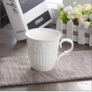 300ml, white embossed porcelain cute snow mugs, copo cafe nespresso cup, ceramic funny mugs christmas gift, taza para cafe cup - Image 5