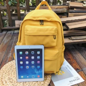 2022 New Korean Large-capacity Outdoor Backpack Boys Girls Solid Color School Bag Female Wear Oxford Cloth Student Backpack - Image 3