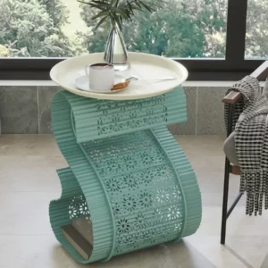 Innovative Metal Art Sofa Stand Minimalist S-Shaped Holder Family Space Coffee Desk with Storage Balcony Furniture - Image 3