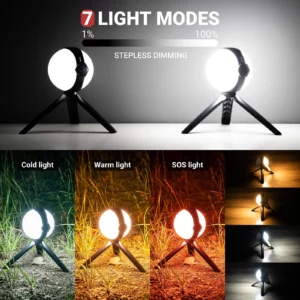 1000LM Rechargeable Emergency LED Camping Lantern Tent Lights for Camping Hanging IPX5 Waterproof Light Stepless Dimming light - Image 2