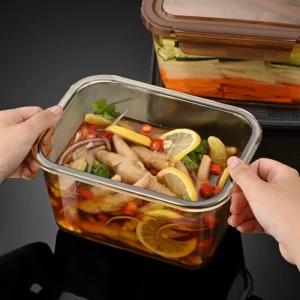Glass Preservation Box with Lid, Refrigerator, specific Sealed Box with Large Capacity, Pickled Vegetable Storage BOX - Image 3