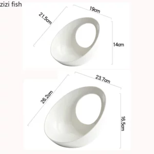 Pure White Ceramic Plate Special-shaped Dessert Plate Salad Plates Snack Plates Restaurant Artistic Conception Tableware - Image 5