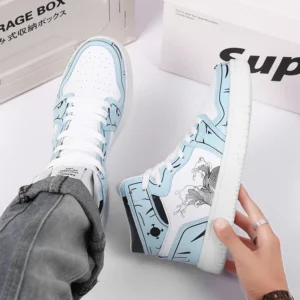 Sneakers Men High-top Flat Leather Breathable Casual Comfortable Walking Shoes Outdoor Luxury Designer Big Size Tennis Shoes Man - Image 6