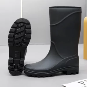 2023 Men's Tall Rain Boots Fashion Work Waterproof Protective Solid Color Rain Boots Men Outdoor Work Rubber Boots Platform Boot - Image 2