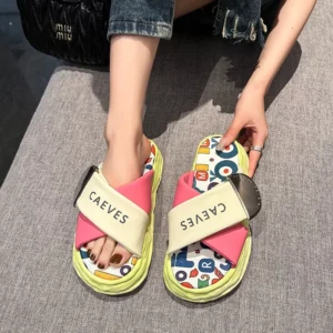 2024 Korea Style Fashion Beach Slippers Cross-strap Female Rome Sandal Platform Buckle Summer Shoes Woman Sandalias Footwear - Image 6