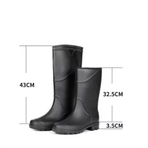 2023 Men's Tall Rain Boots Fashion Work Waterproof Protective Solid Color Rain Boots Men Outdoor Work Rubber Boots Platform Boot - Image 6